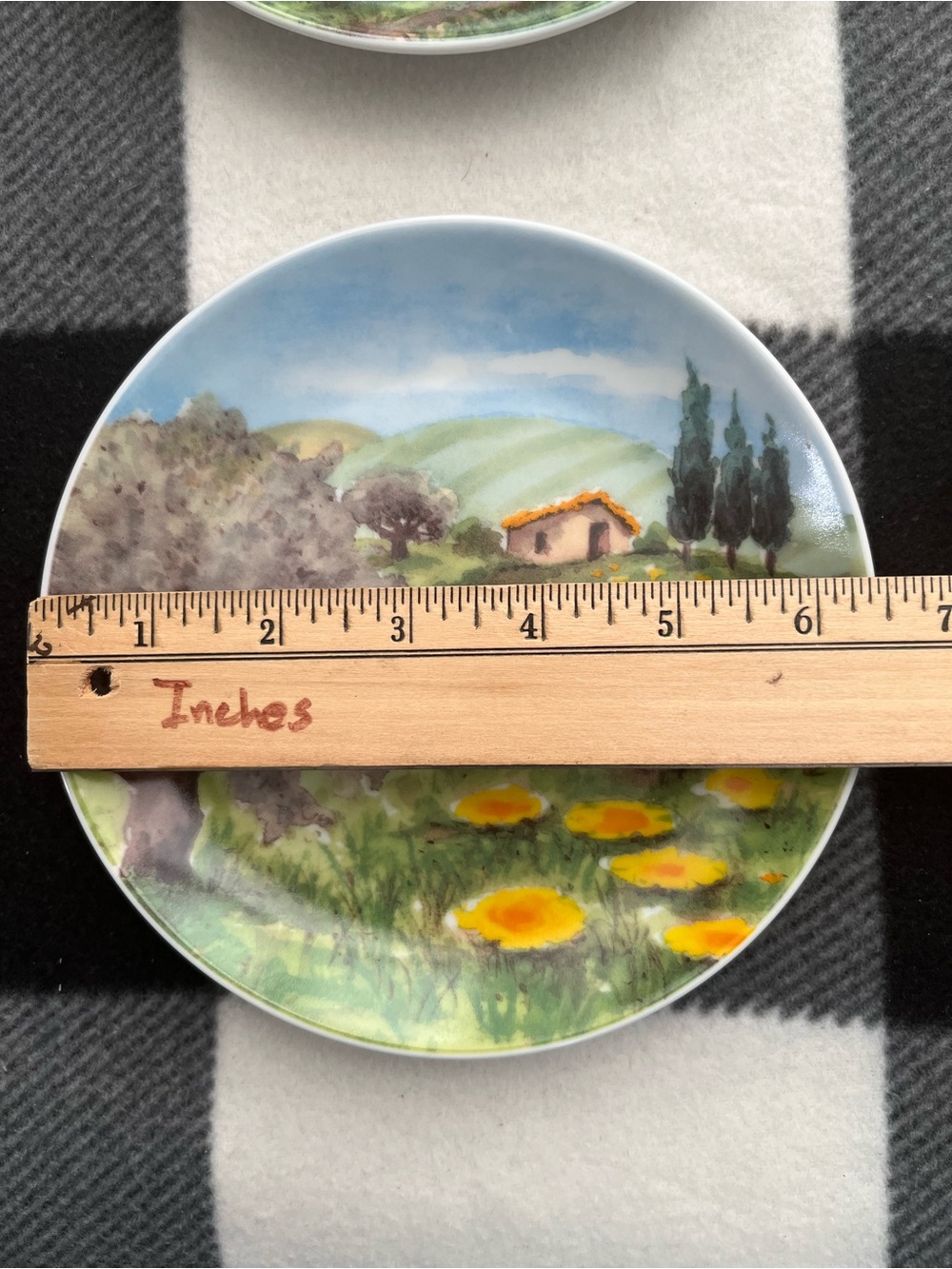 Vintage TUSCANY Country Scene Salad Dessert Plate 2002 Susanne Riette - Set of 4 - Picture 7 of 9